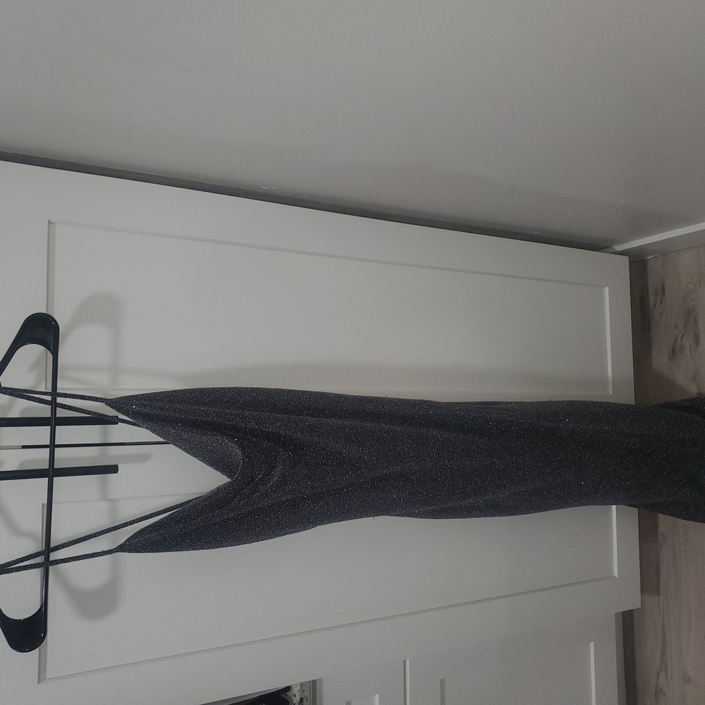 Elegant Black Glitter Gown